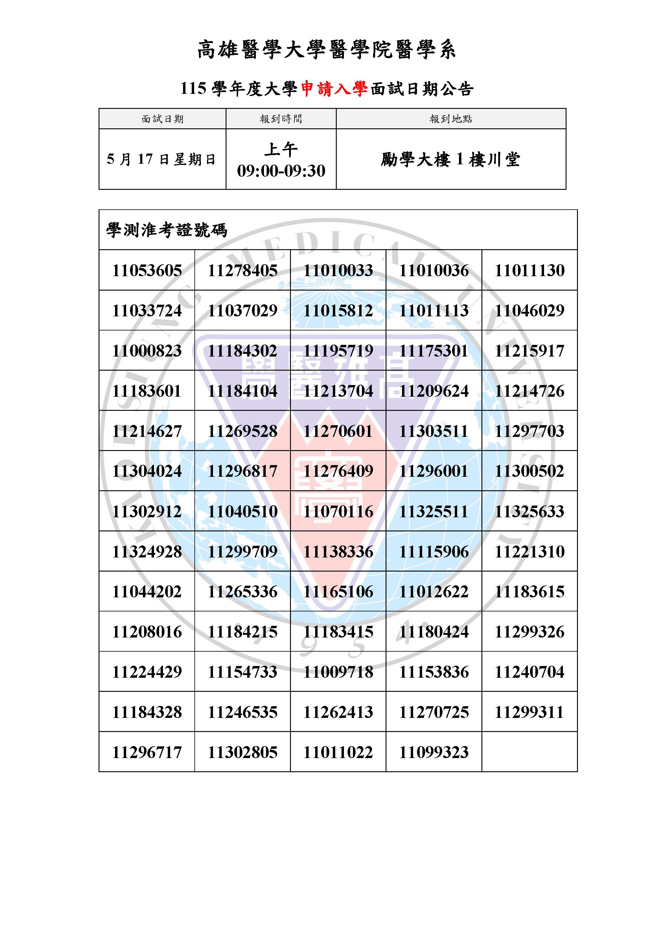 115學年度醫學系申請入學報到公告 頁面 3