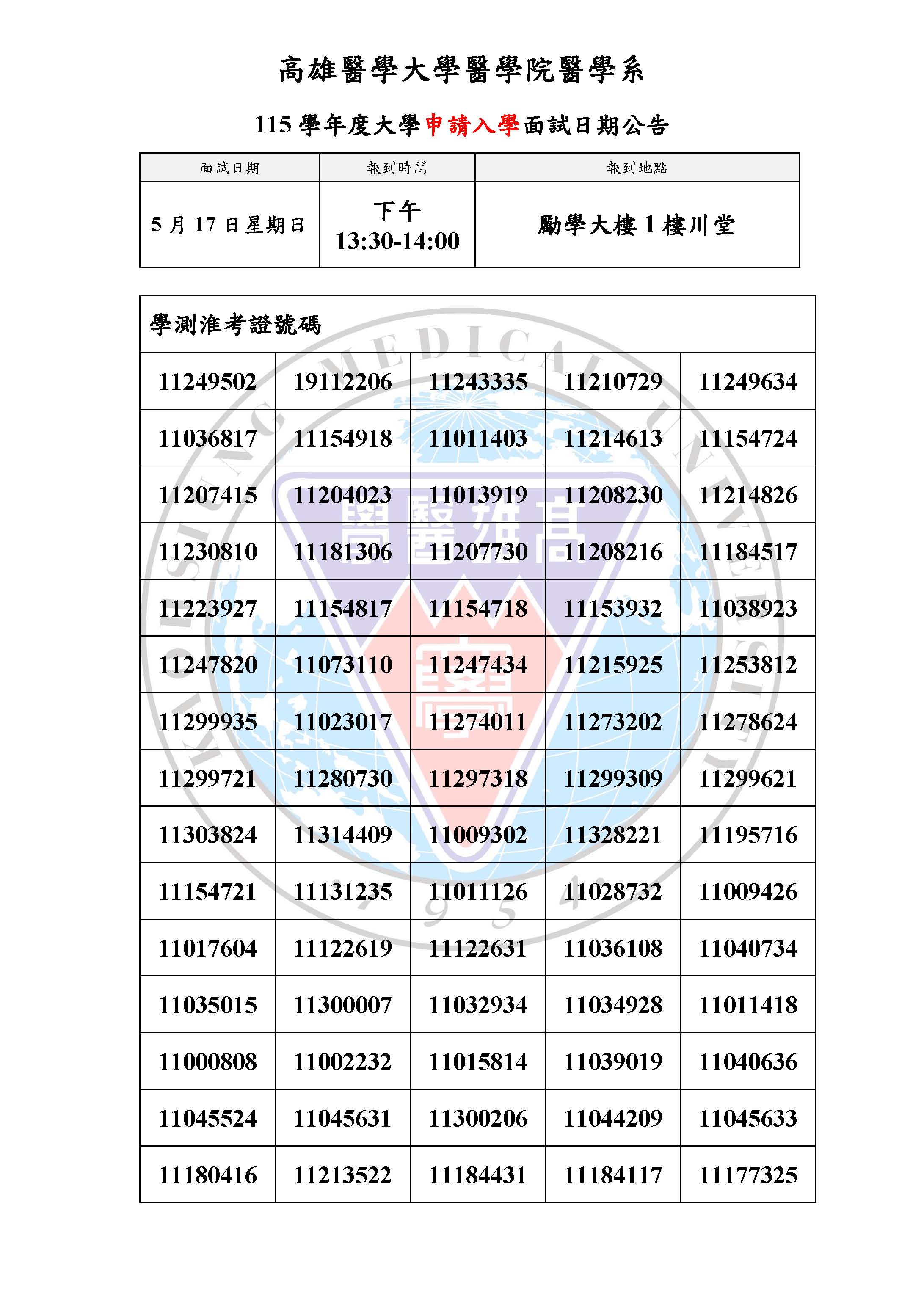 115學年度醫學系申請入學報到公告 頁面 4